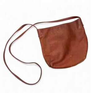BAGGU Crossbody Bag Purse Shoulder Brown Milled Recycled Leather Minimalist